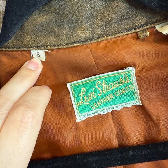 Vintage Levis LVC 1930s Menlo Leather Full Zip Jacket Italy Made Brown Sz Small - Picture 3 of 15